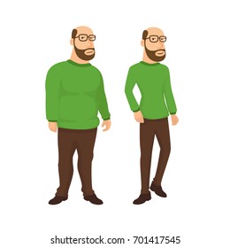 Illustration Featuring a Fat and a Skinny man vector