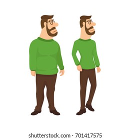 Illustration Featuring a Fat and a Skinny man vector