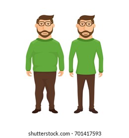 Illustration Featuring a Fat and a Skinny man vector