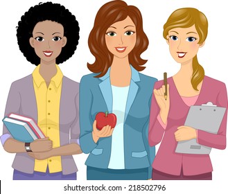 Illustration Featuring Female Teachers