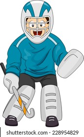 Illustration Featuring a Field Hockey Goalkeeper