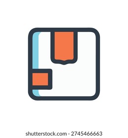 Illustration featuring a floppy disk icon with clean lines and modern flat design style.