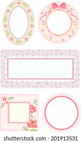 Illustration Featuring Flowery Frames with a Shabby Chic Theme