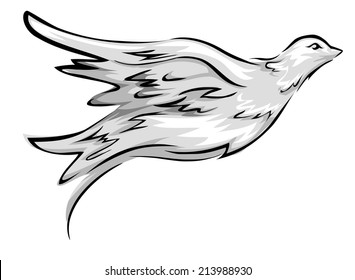 Illustration Featuring a Flying Dove