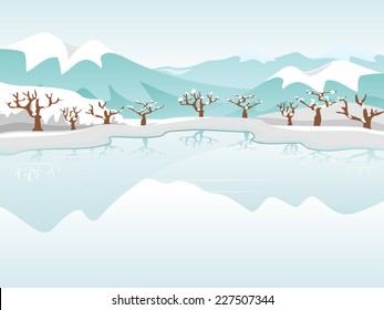 Illustration Featuring a Frozen Lake