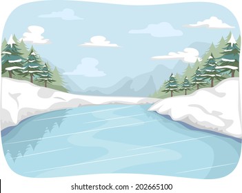 Illustration Featuring a Frozen River