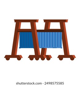 Illustration featuring a gantry crane lifting cargo containers, symbolizing freight transportation and logistics
