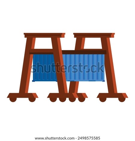 Illustration featuring a gantry crane lifting cargo containers, symbolizing freight transportation and logistics