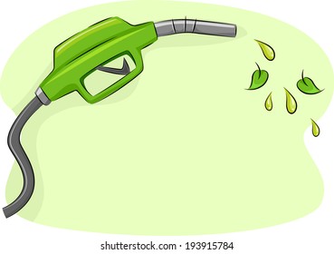 Illustration Featuring a Gas Pump Nozzle Spouting Biofuel