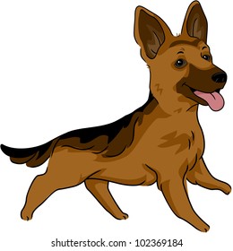 Illustration Featuring a German Shepherd