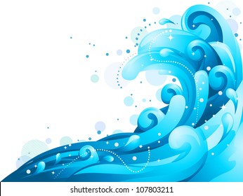 Illustration Featuring Giant Sea Waves