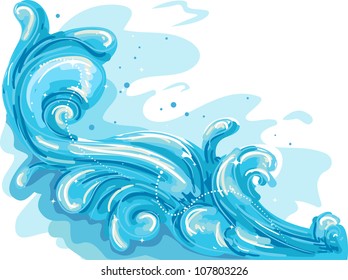 Illustration Featuring Giant Sea Waves