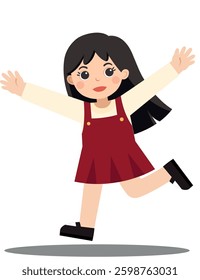  illustration featuring a girl doing sports, running on the street.
