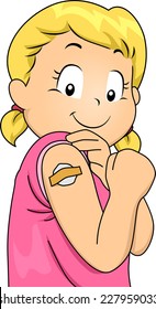 Illustration Featuring a Girl Who Has Just Been Vaccinated