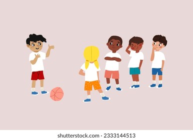 Illustration Featuring a Group of Boys and girls Playing Soccer