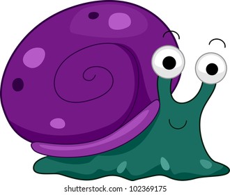 Illustration Featuring a Happy Snail