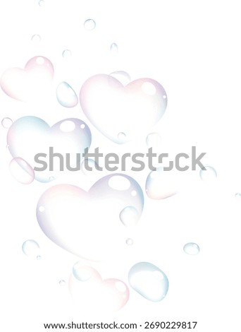 An illustration featuring heart-shaped bubbles floating
