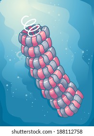 Illustration Featuring a Helical Virus
