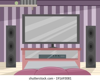 Illustration Featuring a High-tech Entertainment Room