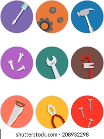 Illustration Featuring Icons of Different Mechanical Tools