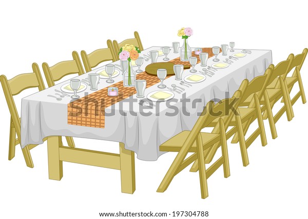 Illustration Featuring Informal Rehearsal Dinner Wedding Stock