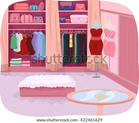 Illustration Featuring the Interior of a Closet