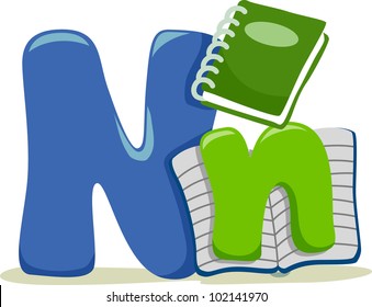 Illustration Featuring the Letter N