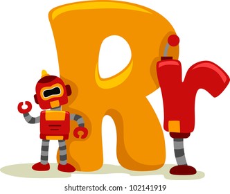 Illustration Featuring the Letter R