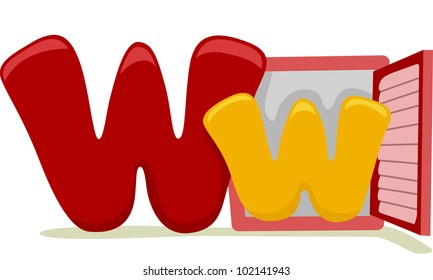 Illustration Featuring the Letter W