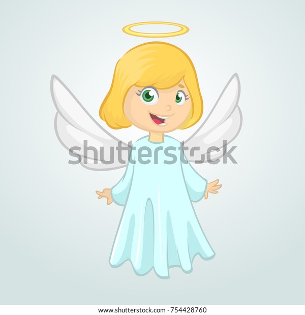 Illustration Featuring Little Girl Dressed Angel Stock Vector (Royalty ...