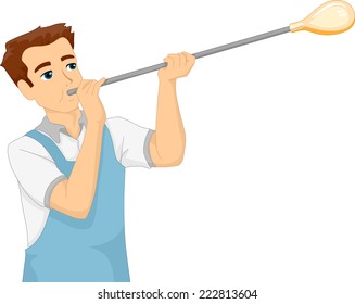 Illustration Featuring A Man Blowing Glass