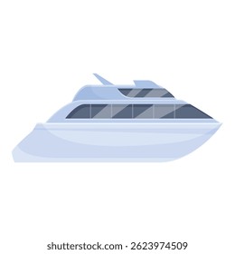 Illustration featuring a modern yacht sailing on water surface, concept of luxury lifestyle, travel and vacation