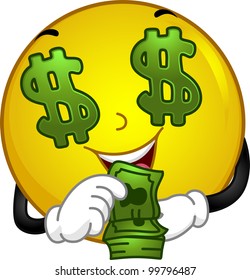 Illustration Featuring a Money-loving Smiley