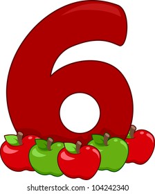 Ilustración con el número 6