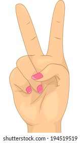 Illustration mit einer offenen Palme, die die Nummer zwei