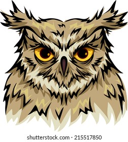 Illustration Featuring an Owl with Piercing Eyes