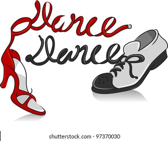 Illustration Featuring A Pair Of Dancing Shoes