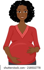 Illustration Featuring a Pregnant African Woman