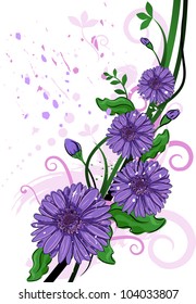 Illustration Featuring a Purple Gerbera