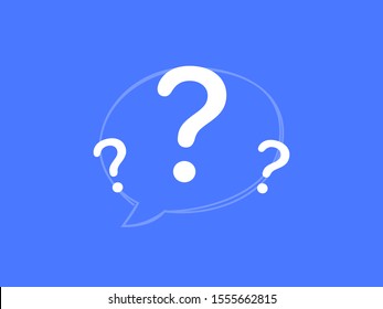 An illustration featuring a question mark and a speech bubble