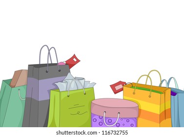 Illustration Featuring Shopping Bags Filled with Different Items