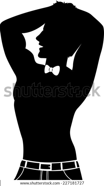 Illustration Featuring the Silhouette of a Male\
Dancer at a Bachelorette\'s\
Party