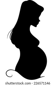 Illustration Featuring the Silhouette of a Pregnant Woman