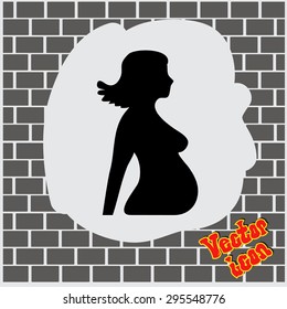 Illustration Featuring the Silhouette of a Pregnant Woman