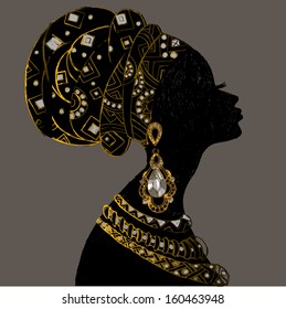 Illustration Featuring the Silhouette of a Woman Wearing Various Accessories