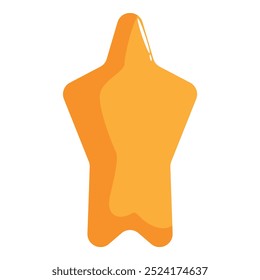 Illustration featuring a single shiny orange star symbolizing success, achievement, and recognition