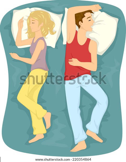 Illustration Featuring Sleeping Couple Sleeping Their Stock Vector Royalty Free 220354864