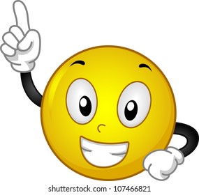 Illustration Featuring a Smiley with a Raised Index Finger