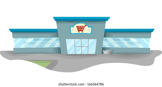 Illustration Featuring a Spacious Grocery Store