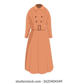 Illustration featuring a stylish long trench coat, perfect for showcasing autumn fashion or outerwear
